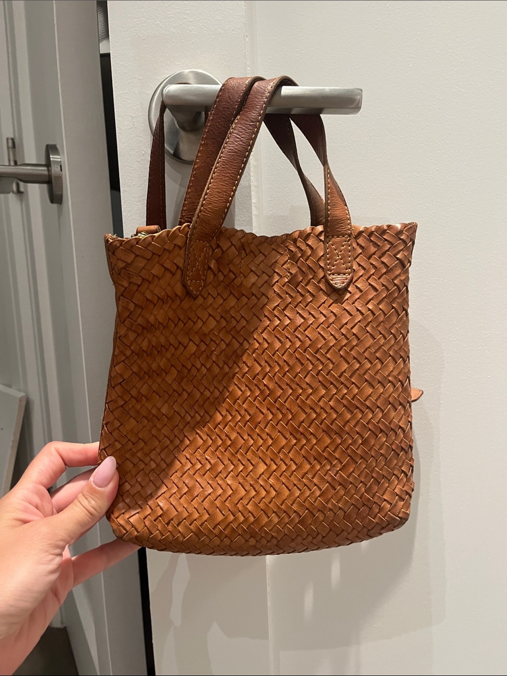 Madewell Woven Leather Mini Crossbody Bag - Tan/Brown
